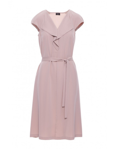 S411 Suknelė su švarku - smėlio spalvos