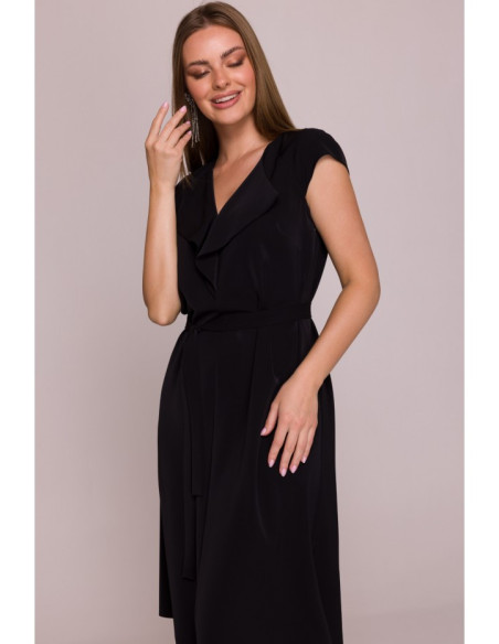 S411 Suknelė su švarku - juoda