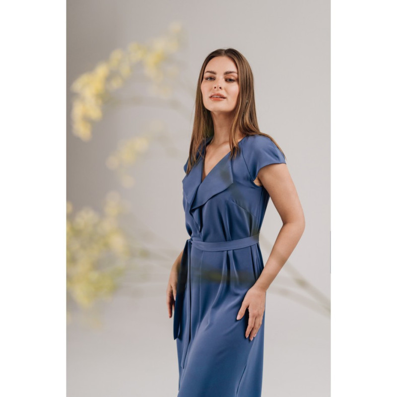 S411 Suknelė su švarku - mėlyna