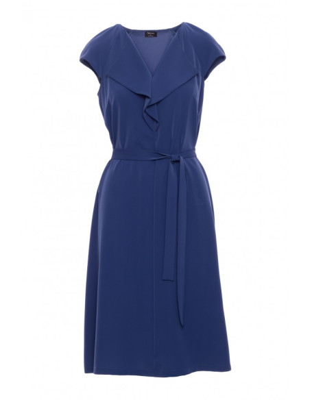 S411 Suknelė su švarku - mėlyna