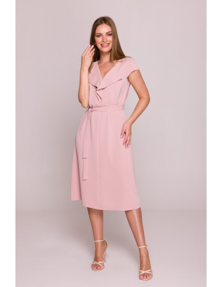 S411 Suknelė su švarku - pudros mėlyna