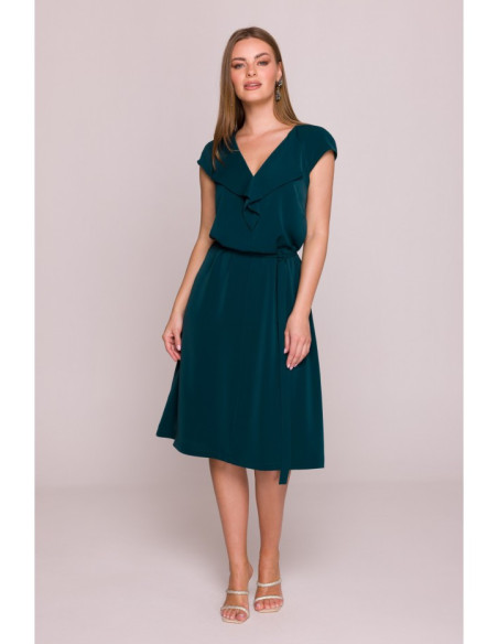 S411 Suknelė su švarku - žalia