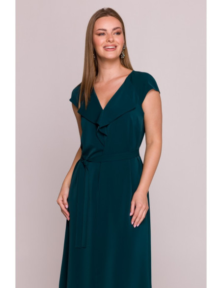 S411 Suknelė su švarku - žalia