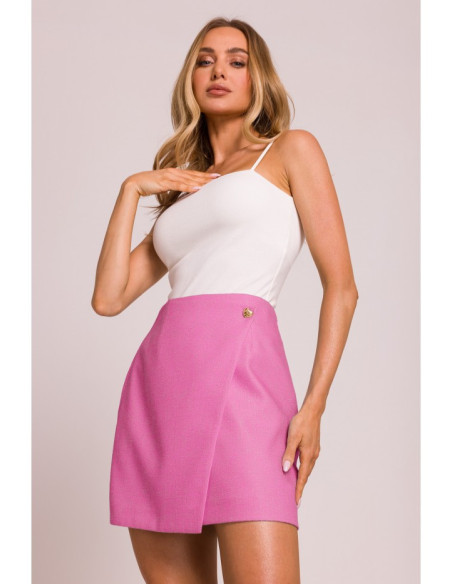 M854 Mini sijonas su persidengimais - fuksija