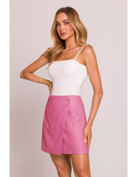 M854 Mini sijonas su persidengimais - fuksija