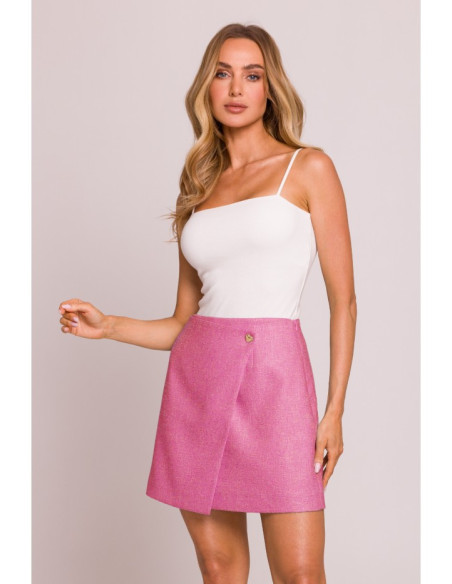 M854 Mini sijonas su persidengimais - fuksija