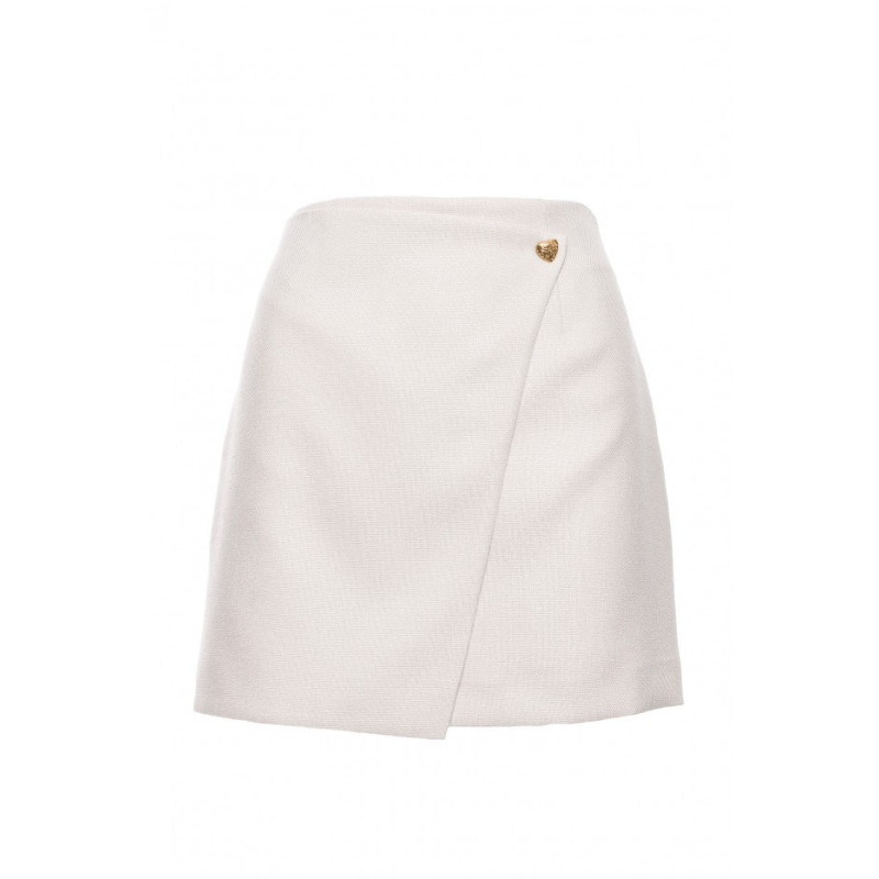 M854 Mini sijonas su persidengimais - kreminis 2