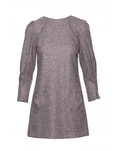 M870 Tvido suknelė su kišenėmis - grafito spalvos
