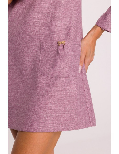 M870 Tvido suknelė su kišenėmis - marsala