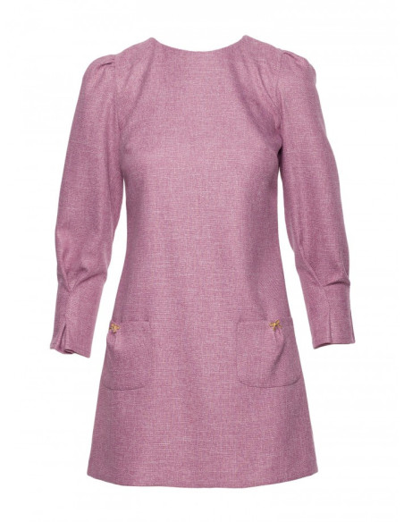 M870 Tvido suknelė su kišenėmis - marsala