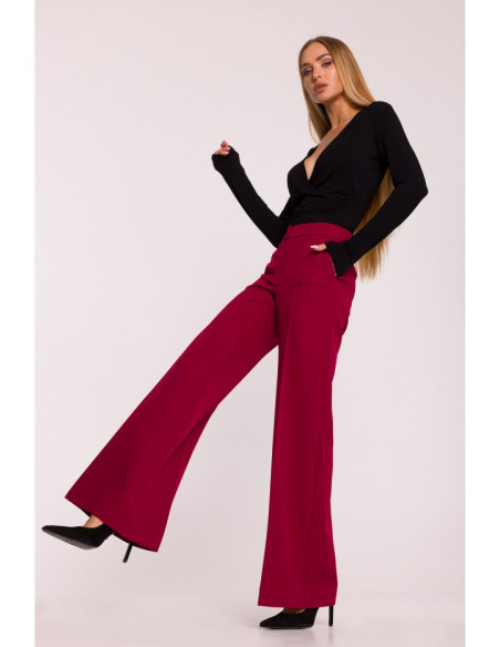 M875 Plačios kelnės - kaštoninės spalvos