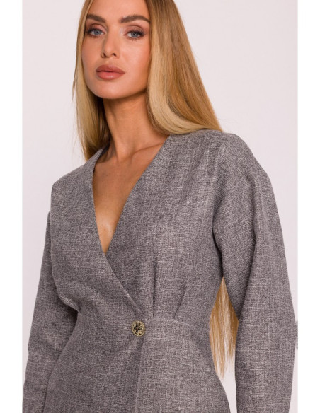 M871 Tvido suknelė su nėriniais - grafito spalvos