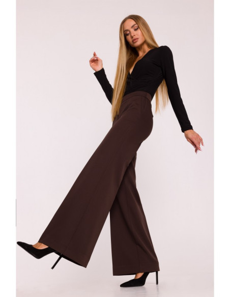 M875 Plačios kelnės - rudos