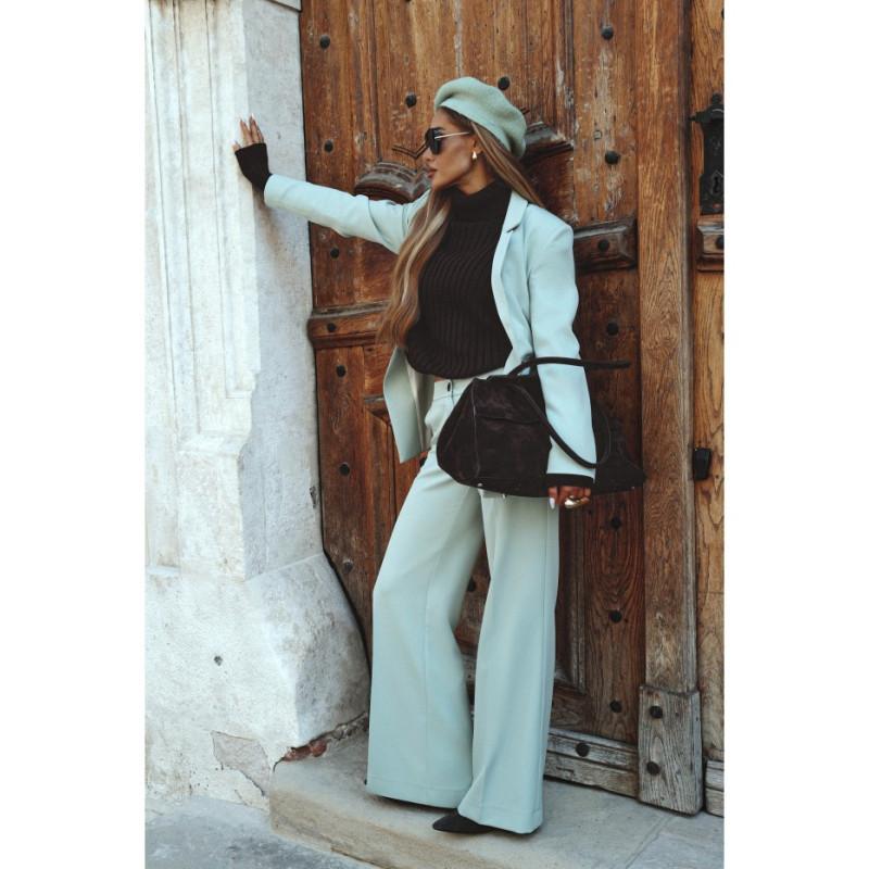 M875 Plačios kelnės - mėtų spalvos