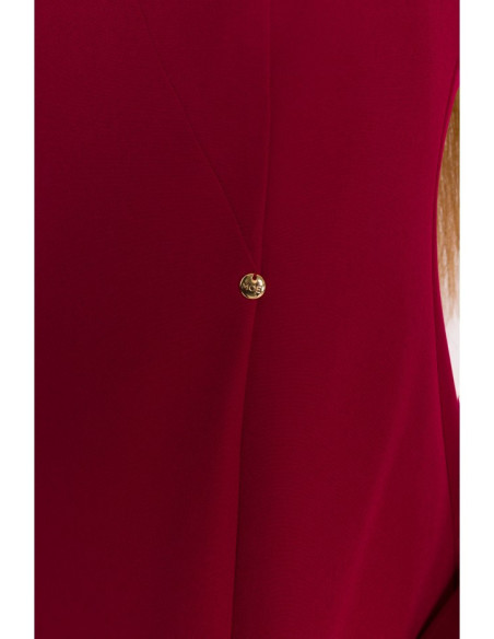 M876 Suknelė su plačiais rankogaliais - bordo spalvos
