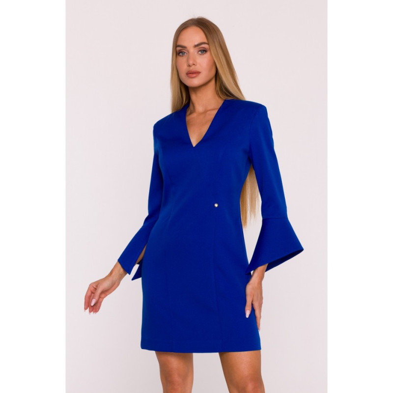 M876 Suknelė su plačiais rankogaliais - rugiagėlių mėlyna