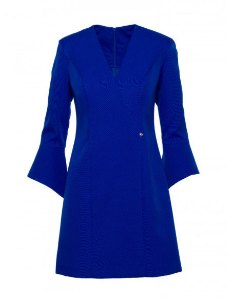 M876 Suknelė su plačiais rankogaliais - rugiagėlių mėlyna