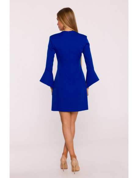 M876 Suknelė su plačiais rankogaliais - rugiagėlių mėlyna