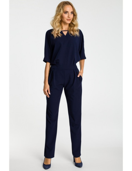 M334 Kombinezonas su laisva viršutine dalimi - tamsiai mėlynas