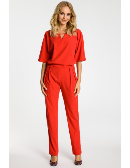 M334 Kombinezonas su laisva viršutine dalimi - raudonas