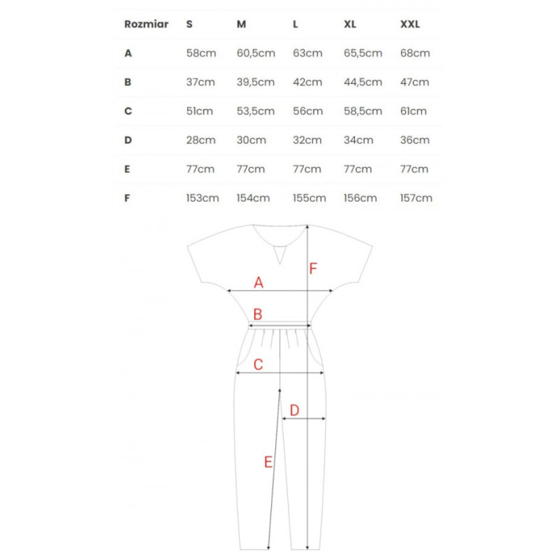 M334 Kombinezonas su laisva viršutine dalimi - raudonas 2