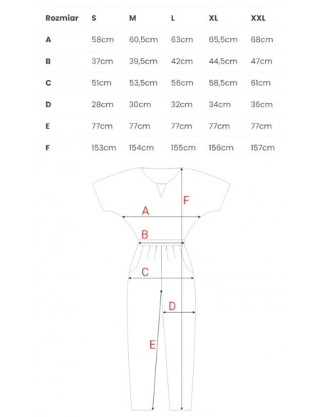 M334 Kombinezonas su laisva viršutine dalimi - raudonas