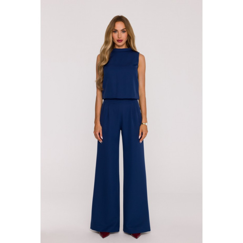 M382 Kombinezonas be rankovių - tamsiai mėlynas