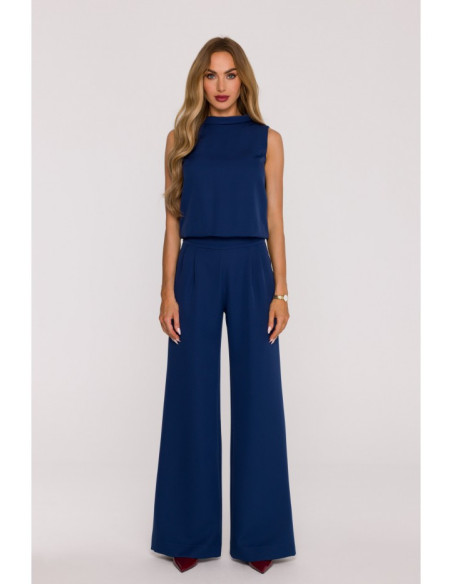 M382 Kombinezonas be rankovių - tamsiai mėlynas