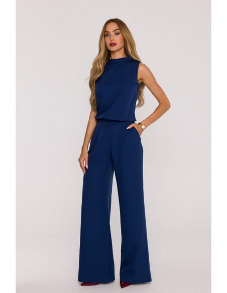 M382 Kombinezonas be rankovių - tamsiai mėlynas