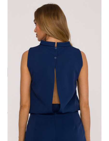 M382 Kombinezonas be rankovių - tamsiai mėlynas