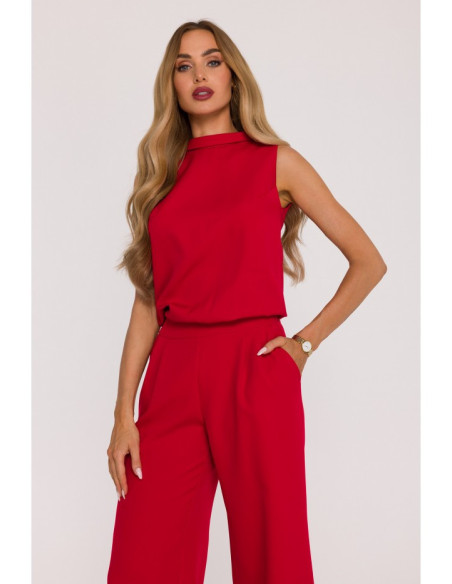 M382 Kombinezonas be rankovių - raudonas