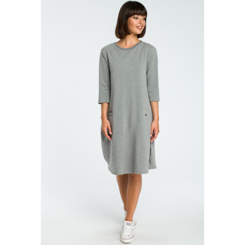 B083 Moteriška "bomber" suknelė - pilka