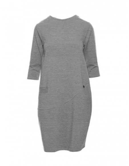 B083 Moteriška "bomber" suknelė - pilka