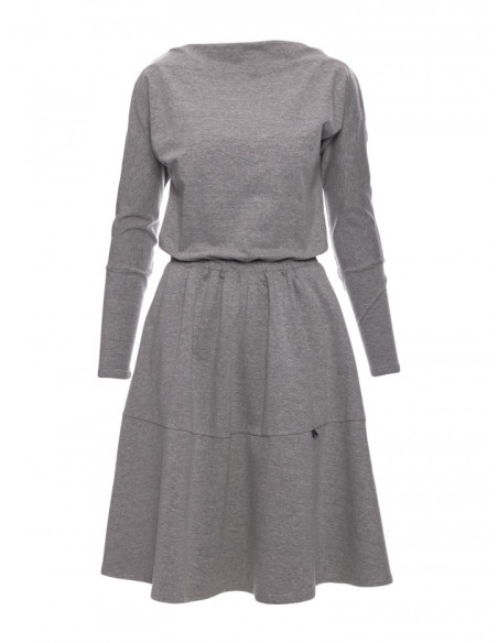 B087 Suknelė ilgomis rankovėmis - pilka