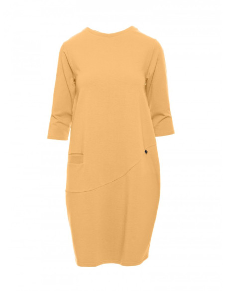 B083 Moteriška "bomber" suknelė - geltona