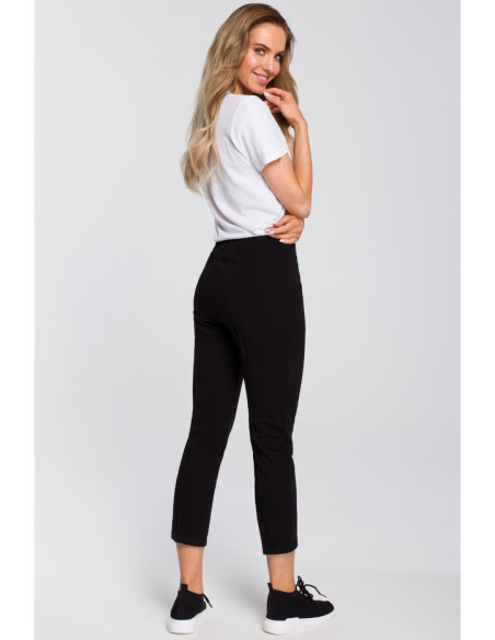 M411 Cigaretės kelnės 7/8 ilgio - juodos spalvos