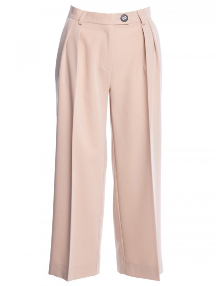 S139 Moteriškos "culotte" kelnės - smėlio spalvos