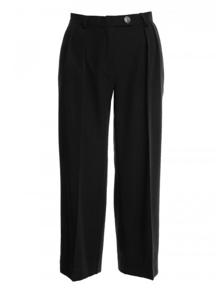 S139 Moteriškos "culotte" kelnės - juodos spalvos