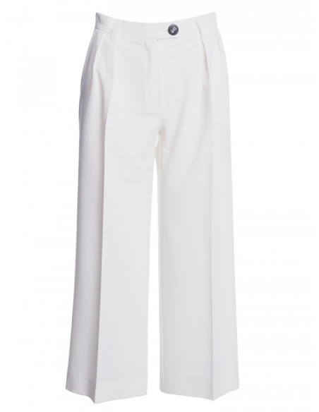 S139 Moteriškos "culotte" kelnės - ecru spalvos