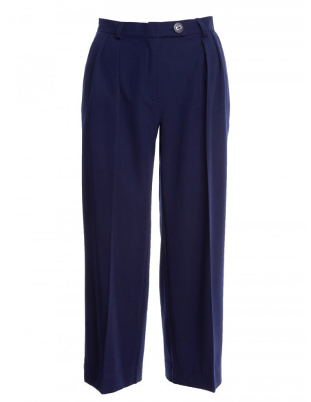 S139 Moteriškos "culotte" kelnės - tamsiai mėlynos