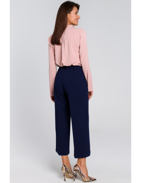 S139 Moteriškos "culotte" kelnės - tamsiai mėlynos