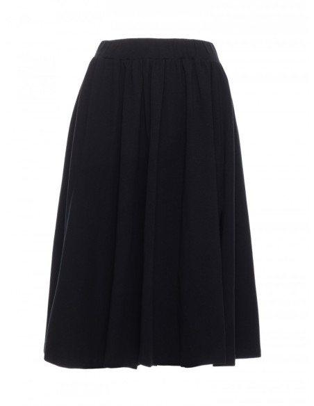 B130 Platėjantis midi sijonas - juodas