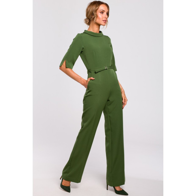 M463 Jumpsuit with a stand-up collar - green