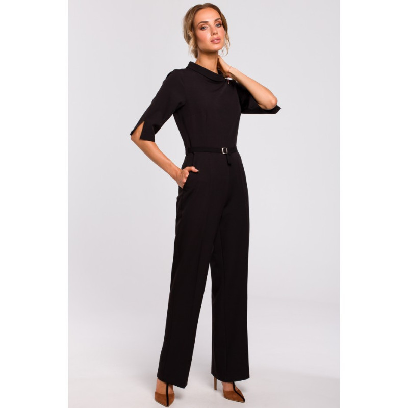 M463 Jumpsuit with a stand-up collar - black