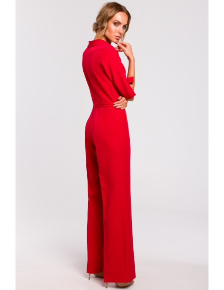 M463 Jumpsuit with a stand-up collar - red
