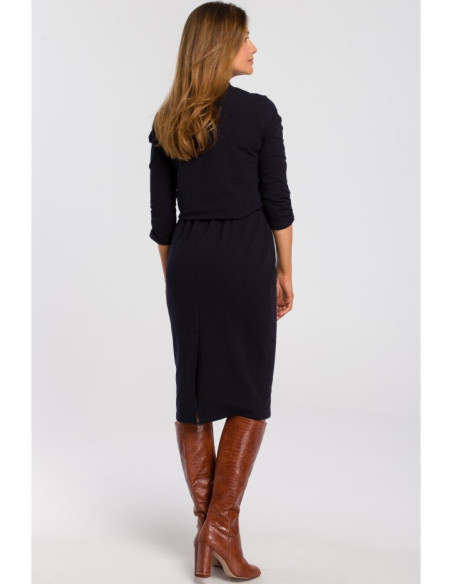 S194 Megzta suknelė su iškirpte - rašalo mėlyna