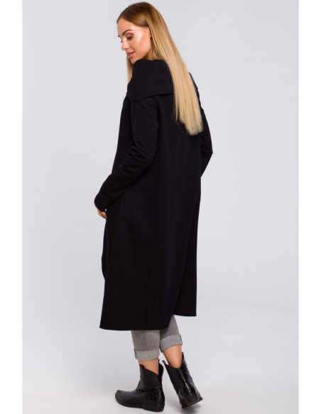 M477 Tunika plačia apykakle - juoda