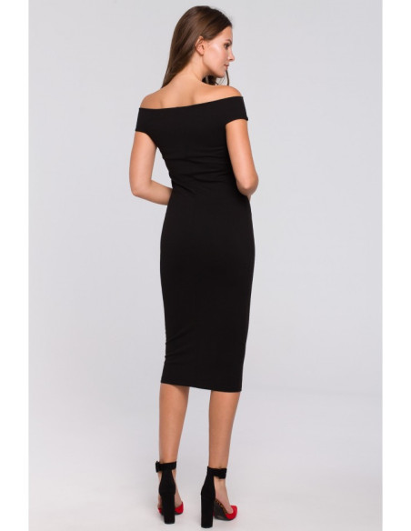 K001 Megzta midi suknelė - juoda