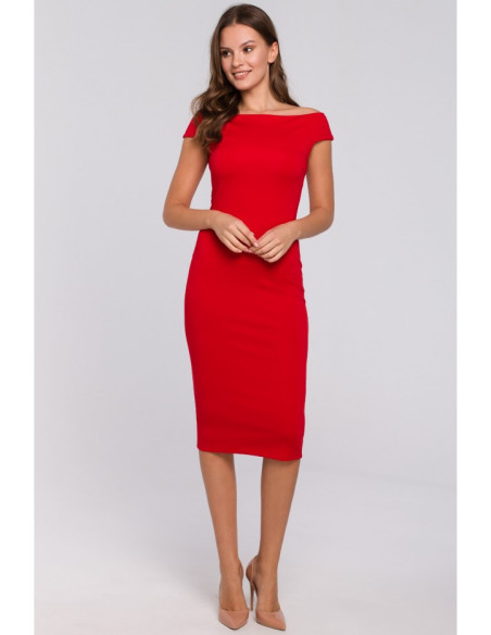 K001 Megzta midi suknelė - raudona