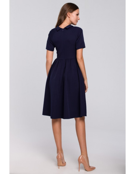 K028 Suknelė su stovinčia apykakle - rašalas